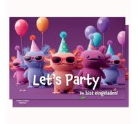 Edition Colibri 10 biglietti d'invito per il compleanno dei bambini, Axolotl, invito per feste di compleanno, per bambini e ragazze, inviti di compleanno, formato A6