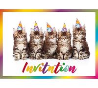 Edition Colibri 11138 - Biglietti d'invito per gatti piccoli gattini, in francese, per compleanno o festa