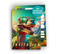 Edition Colibri Biglietti d'invito Dino - 10 biglietti A6 da riempire | Inviti divertenti per compleanno bambini, festa dino, spiaggia, ragazzo, ragazza