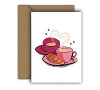 Edition Colibri Biglietto di San Valentino per lui e per lei, formato A6, con busta, biglietto d'amore, anniversario, biglietto di San Valentino, uomo del cuore (caffè e felicità)
