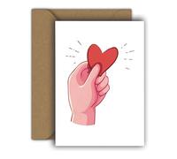 Edition Colibri Biglietto di San Valentino per lui e per lei, formato A6, con busta, biglietto d'amore, anniversario, biglietto di San Valentino, cuore coreano