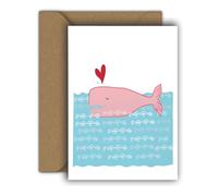 Edition Colibri Biglietto di San Valentino per lui e per lei, formato A6, con busta, biglietto d'amore, anniversario, biglietto di San Valentino, divertente, balena (H000257)