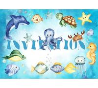 Edition Colibri Set di 10 biglietti di invito per il compleanno dei bambini, gli animali marini colorati sono gli inviti perfetti per feste e ragazzi (11154 FR)