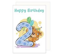 Edition Seidel Biglietto di auguri di compleanno per il 2° compleanno con busta. Biglietto di auguri per bambini Billet Happy Birthday Ragazza (G3373 SW023)