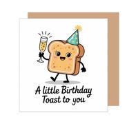 Edition Seidel Biglietto di auguri di compleanno quadrato con busta. Biglietto di auguri per compleanno Happy Birthday con testo in inglese Toast Divertente Humor (GQ436 SW025)