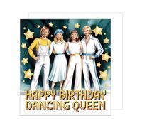 Edition Seidel Biglietto di auguri di compleanno quadrato con busta. Biglietto di auguri per compleanno Happy Birthday con testo inglese Dancing Queen divertente umorismo (GQ438 SW025)