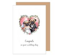Edition Seidel Biglietto di auguri per matrimonio con busta. Biglietto di auguri con testo inglese per uomo e donna Mr. & Mrs. Just Married Best wishes (H515 SW025)