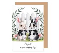 Edition Seidel Biglietto di auguri per matrimonio con busta. Biglietto di auguri con testo inglese per uomo e donna Mr. & Mrs. Just Married Best wishes (H508 SW025)