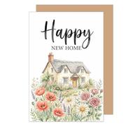Edition Seidel biglietto di auguri premium per la nuova casa con busta. Testo inglese Happy New Home uomo donna colleghi amici costruzione casa trasloco (NH123 SW026)