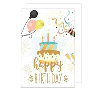 Edition Seidel Biglietto di auguri XXL di compleanno con busta, formato DIN A4, biglietto di auguri di compleanno, biglietto di auguri Billet Happy Birthday Uomo donna frasi oro (A4-G2650)