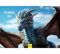 Edition Seidel Calendario da parete Premium Drago 2026, formato DIN A5, mitologia, fantasia, fiaba, saga drago, mostro volante