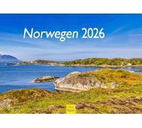 Edition Seidel Calendario da parete Premium Norvegia 2026, formato DIN A3, scandinavia Oslo Trondheim Bergen, ghiacciaio costiero