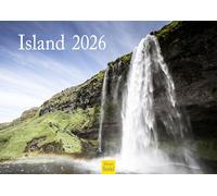 Edition Seidel Calendario islandese 2026, formato DIN A3, da parete, Europa, scandinavia, natura montagna, geyser fiorde, cascata, cavalli islandesi