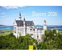 Edition Seidel Calendario Premium Bayern 2026, formato DIN A4, da parete, Germania Monaco di Baviera, castello, natura alpina, lago Zugspitze