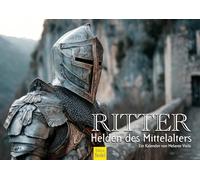 Edition Seidel Calendario Premium Cavaliere Eroi del Medioevo 2026, formato DIN A3, da parete, guerriero, cavallo, tavola rotonda regno Melanie Viola