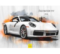 Edition Seidel Calendario Premium Fascination 911 2026, formato DIN A4, da parete, per auto, auto da corsa, moderno, pop art collage