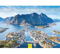 Edition Seidel Calendario Premium Faszination Norvegia 2026, formato DIN A4, da parete, scandinavia, Oslo Trondheim Bergen, ghiacciaio della costa