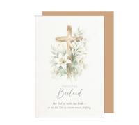 Édition Seidel carte de condoléances premium avec enveloppe. Message sincères condoléances sympathie compassion réconfort espoir force confiance (T1308 SW026)