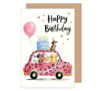 Edition Seidel Premium Biglietto di auguri di compleanno con busta. Auguri di buon compleanno Happy Birthday per uomo donna cane gang auto (G4270 SW026)