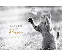 Edition Seidel Premium calendario Gatti e poesia 2027 Formato DIN A3. Calendario da parete tedesco calendario gatti gatto gattino bianco e nero poesie frasi fotografia d'arte