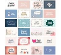 Edition Seidel Set di 20 biglietti di auguri di compleanno, per uomo, donna, bambini, per lui, per lei, biglietti di auguri di compleanno