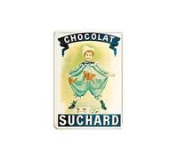 Éditions Clouet 29011 - Targa in Metallo, Motivo: pubblicità Chocolat Suchard Pierrot, Dimensioni 15 x 21 cm