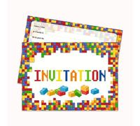 EDITON COLIBRI 11073 IT Inviti in Francese giocare con mattoni L*G*: Confezione da 10 biglietti d'invito per un prossimo compleanno per bambino/festa/partita con blocchi di costruzione