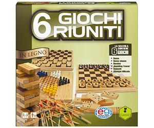 Editrice Giochi 6037248 - Classic Games 6 Giochi Riuniti in Legno