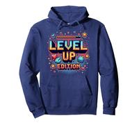 Edizione Level Up: Celebrazione del Successo dei Giocatori Felpa con Cappuccio, Unisex per Adulti, Navy, L