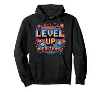 Edizione Level Up: Celebrazione del Successo dei Giocatori Felpa con Cappuccio, Unisex per Adulti, Nero, L
