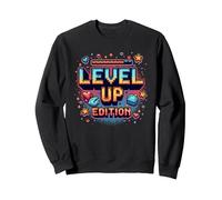 Edizione Level Up: Celebrazione del Successo dei Giocatori Felpa, Unisex per Adulti, Nero, L
