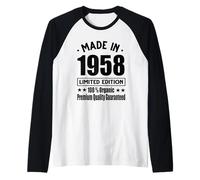 Edizione Limitata 1958 Compleanno 1958 Nato nel 1958 Maglia con Maniche Raglan