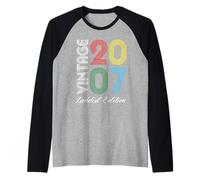 Edizione limitata 2007 Compleanno 2007 Nato 2007 Vintage Maglia con Maniche Raglan