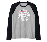 Edizione Speciale Limitata Compleanno Nato nel 1950 Maglia con Maniche Raglan