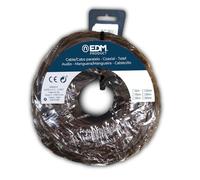 EDM 11895 Cavo Parallelo Tessile Intrecciato, Marrone, 3 x 2,5 mm x 5 m