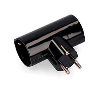 EDM 40058 Spina doppia nera con bachelite T/TL 16 A, Nero, 250 V