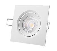 EDM, bianco, Downlight LED da incasso, quadro quadrato, 5 W, 380 lumen, 4000 K