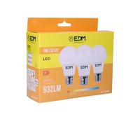 eDM KIT 3 BOMBILLAS STANDARD LED E27 10W 810lm 3200K LUZ CALIDA Ø6x10,8cm