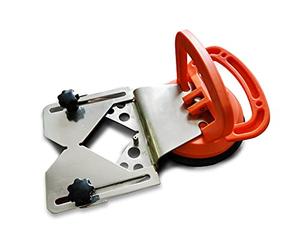 Edma - Guida di Foratura per Trapano - Regolabile e con Ventosa - Dima per Fori da Ø 6 a 84 mm - Localizzatore di Fori - Ideale per Piastrellisti - 273955 - Per Uso Professionale