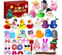 Edmirfun Calendario Avvento Bambini 2025, Calendario Avvento Paperella Gomma Con 24 Pezzi Giocattoli Paperelle Di Gomma, Giocattolo Da Bagno, Idee Regalo Di Natale Per Bambini, Bambine e Neonati