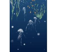 Edmond Petit Carta da parati Nautilus/Méduses/Nénuphars - Marine - Méduses gauche - Marine