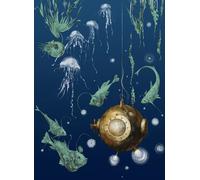 Edmond Petit Carta da parati Nautilus/Méduses/Nénuphars - Marine - Nautilus droit - Marine