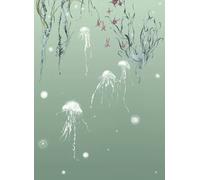 Edmond Petit Carta da parati Nautilus/ Méduses/ Nénuphars - Méduses gauche - Aqua