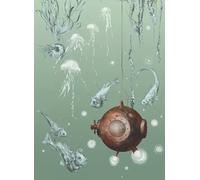 Edmond Petit Carta da parati Nautilus/ Méduses/ Nénuphars - Nautilus droit - Aqua