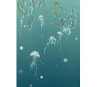 Edmond Petit Carta da parati Nautilus/ Méduses/ Nénuphars - Turquoise - Méduses gauche - Turquoise