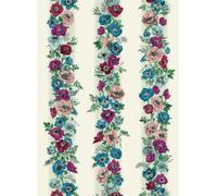 Edmond Petit Carta da parati Rayure d'Anémones - Fuschia/ Bleu