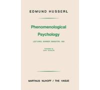 Edmund Husserl Phenomenological Psychology (Tascabile)