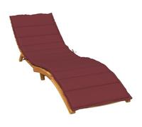 EDNRSOG Cuscino per sedia a sdraio melange rosso vino, 200 x 50 x 4 cm | Resistente ai raggi UV, antistrappo, imbottitura in fibra di schiuma, corde ed elastico, per interni ed esterni