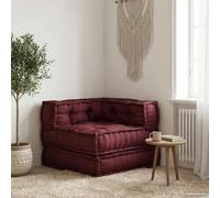 EDNRSOG Elemento divano modulare marrone castano 70x70x54 cm tessuto | rivestimento in cotone, imbottitura in fibra di schiuma, combinazione flessibile, soggiorno, veranda, pouf a cubo