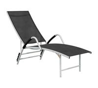 EDNRSOG Lettino prendisole in textilene e alluminio, nero, extra alto | Schienale regolabile, robusto telaio in alluminio, per giardino, terrazza, piscina
